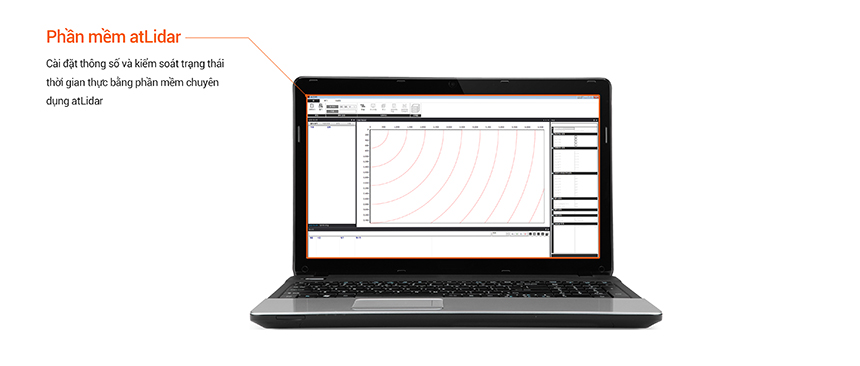 Cài đặt thông số và kiểm soát trạng thái thời gian thực bằng phần mềm chuyên dụng atLidar