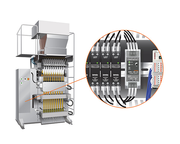 Switching mode power supplies used to supply rated power voltage to sugar stick packaging machines