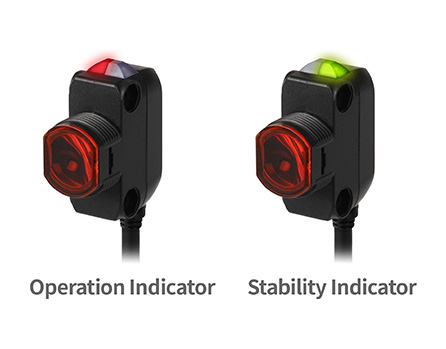 Operation Indicator (red LED), Stability Indicator (green LED)