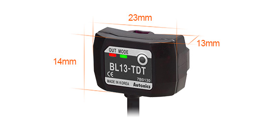 The compact sized sensor (W23×H14×L13mm)