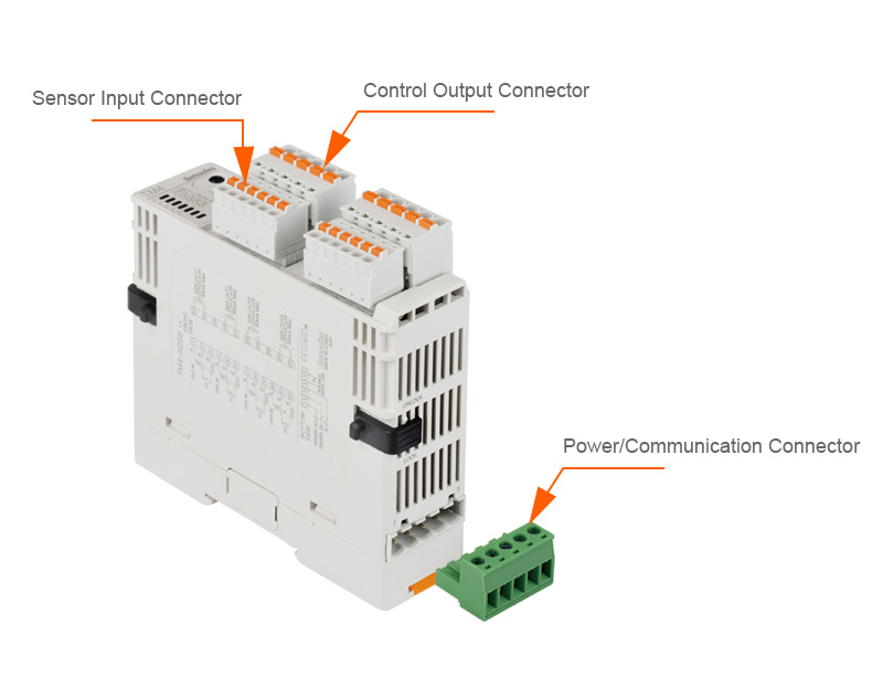 Sensor Input Connector, Control Output Connector, Power/Communication Connector