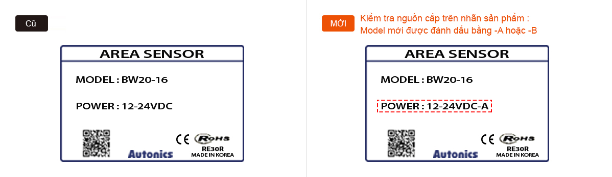 NEW : Check the power supply product label on the box : New models are marked with –A or -B