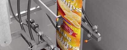 Abfüllen, Versiegeln und Schneiden von Chipstüten