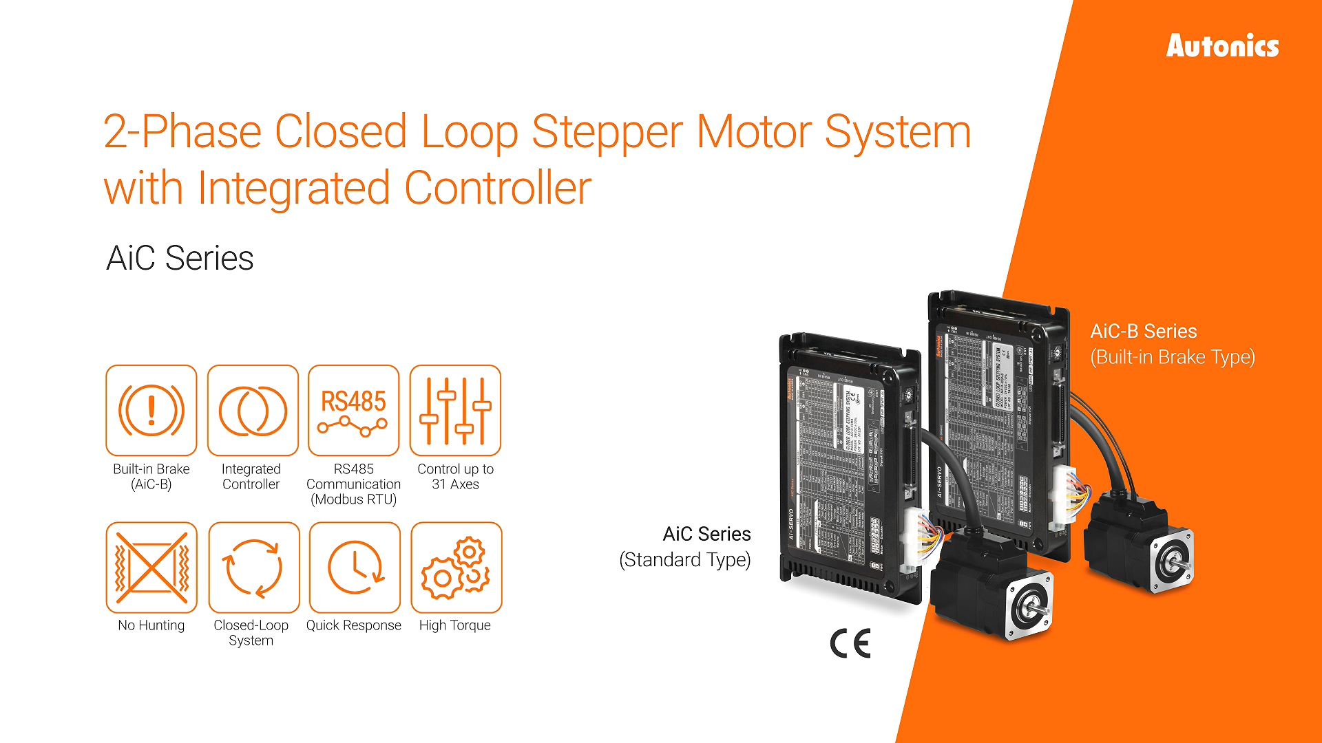 2-Phased Closed Loop Stepper Motor System with Integrated Controllers AiC Series