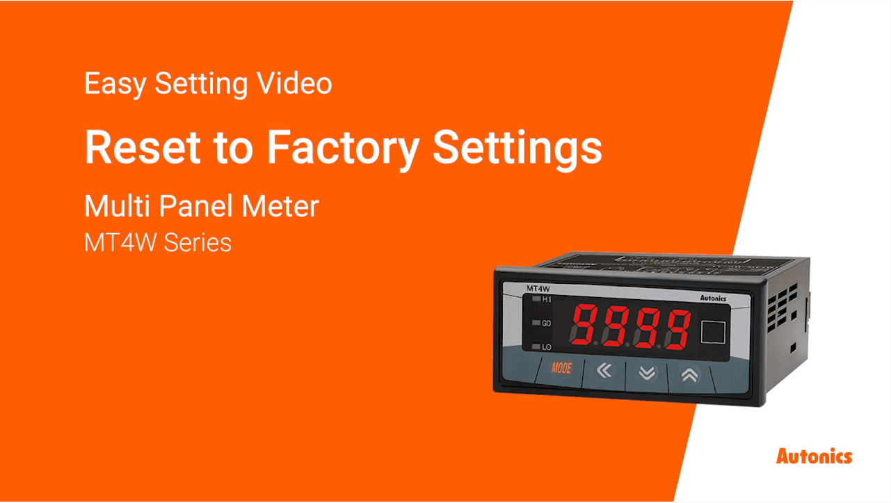 Reset to Factory Setting - MT4W Series