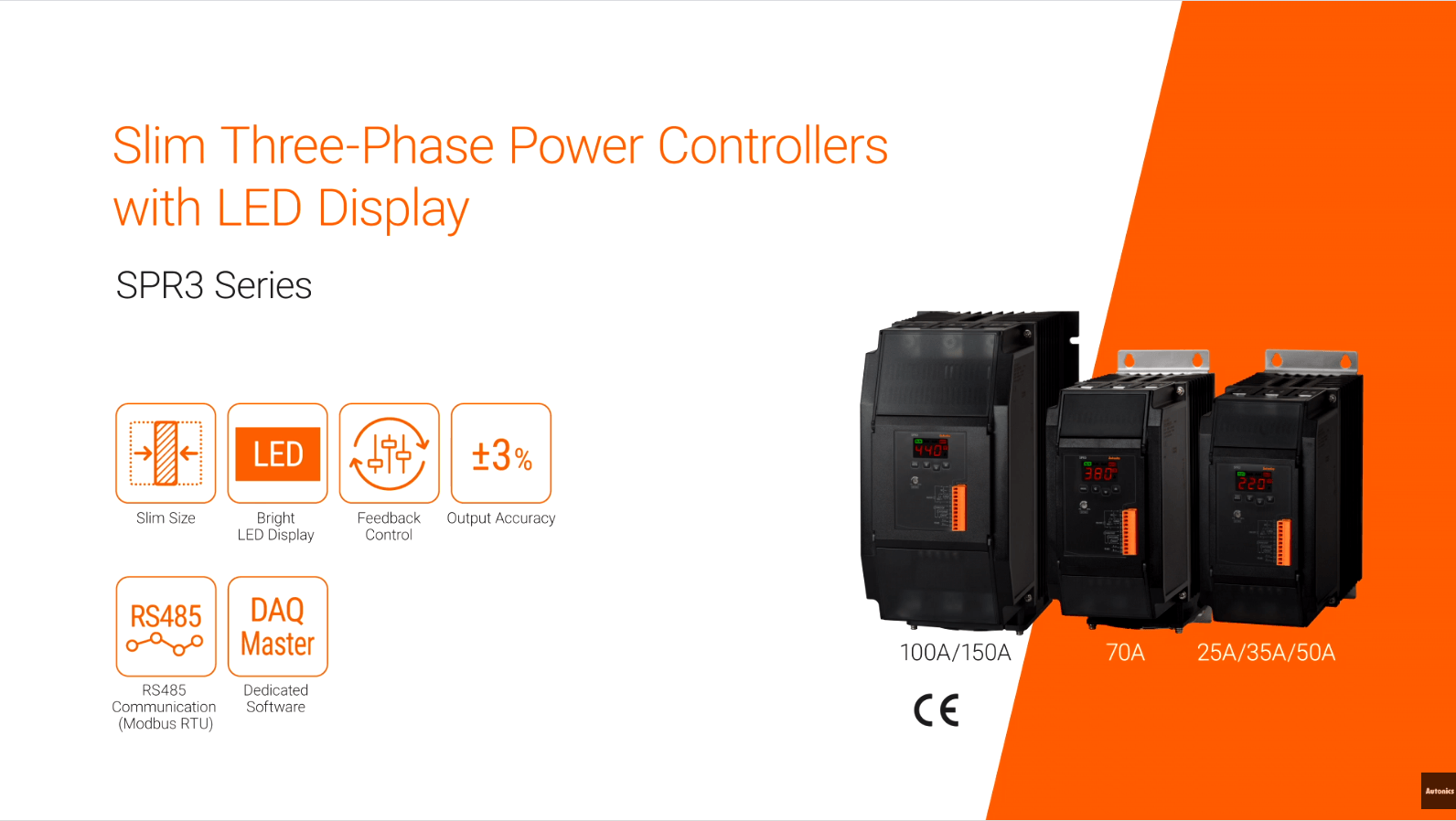 Slim Three-Phase Power Controllers with LED Display SPR3 Series