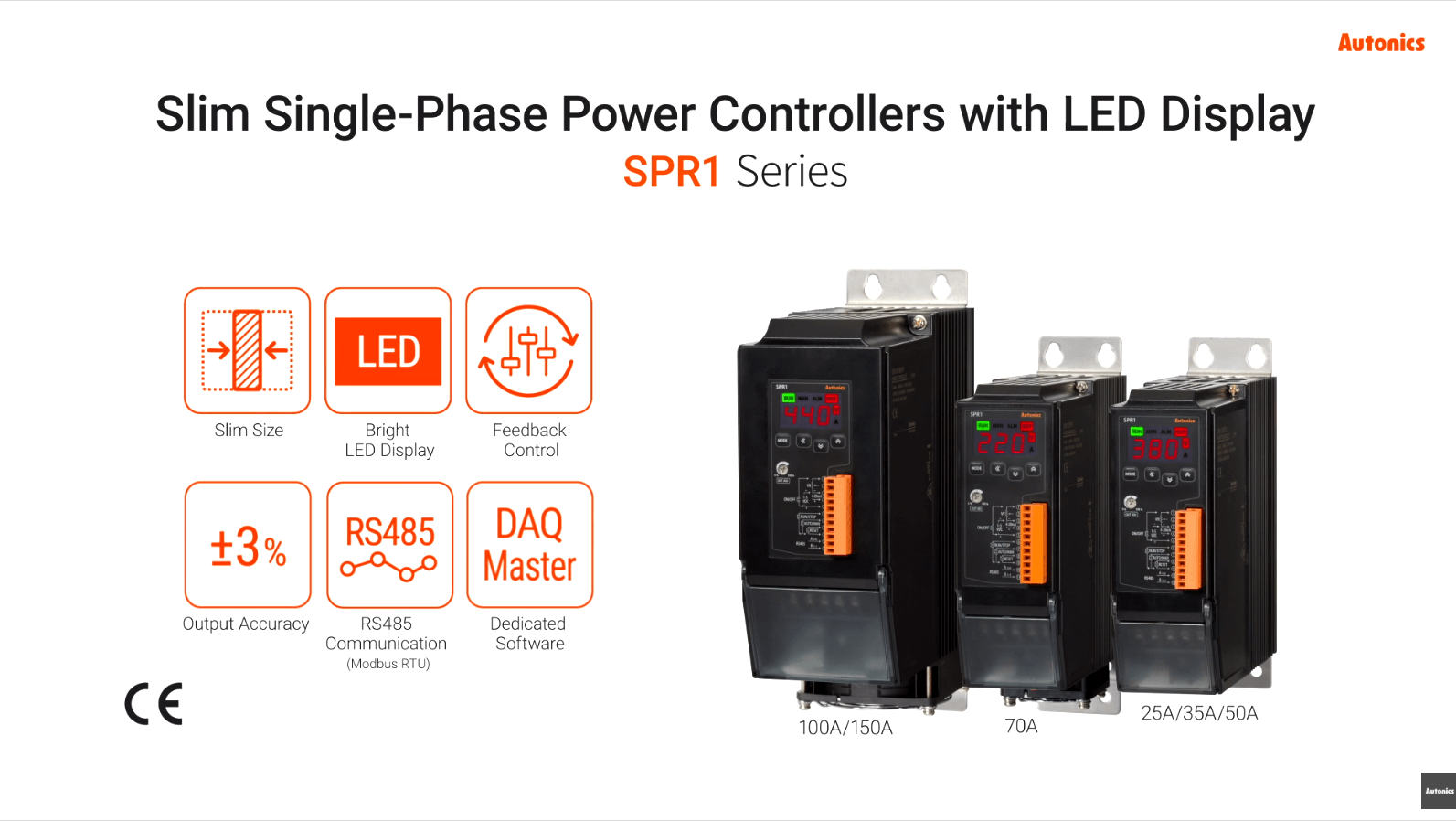 Slim Single-Phase Power Controllers with LED Display SPR1 Series
